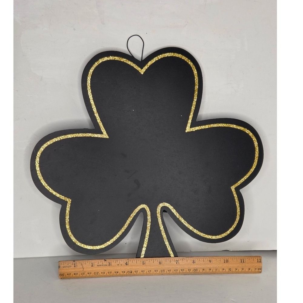 Ashland Shamrock Clover Shaped Black Chalkboard St Patricks Day Wall Decor - Picture 6 of 8